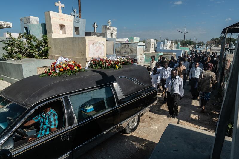 A funeral procession in the Grand Cemetery in Port-au-Prince, Haiti.