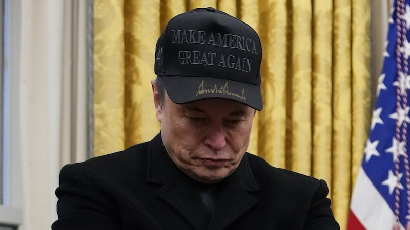 Tesla and SpaceX CEO Elon Musk joins U.S. President Donald Trump during an executive order signing in the Oval Office at the White House on February 11, 2025 in Washington, DC.