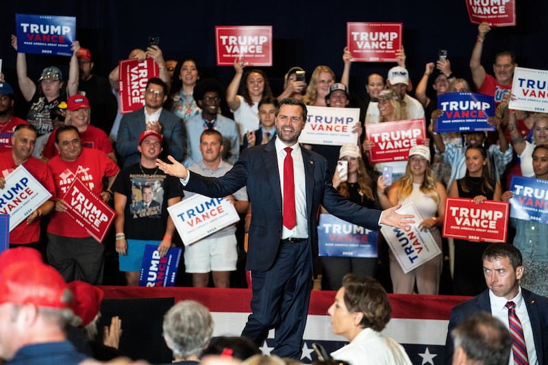 Republican U.S. vice presidential nominee Senator JD Vance speaks at the Arizona Biltmore in Phoenix, Arizona, U.S. September 5, 2024.
