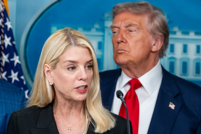 General Pam Bondi with President Donald Trump at the White House on August 11. She indicated six months ago that the administration would release the Epstein files only to backtrack plunging the Trump administration into an ongoing crisis as the pressure to release the files continues.