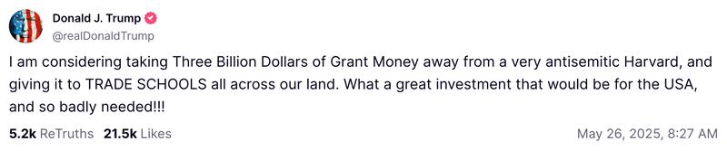 President Trump threatened to withhold more of Harvard's federal grant money.