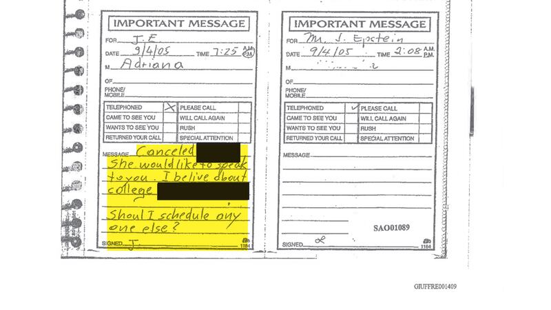 A photo including a Jeffrey Epstein court filings