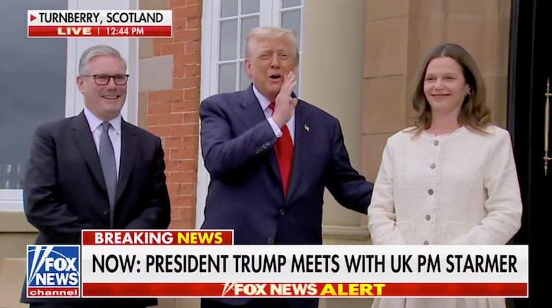 President Donald Trump compliments Victoria Starmer while she smiled awkwardly.