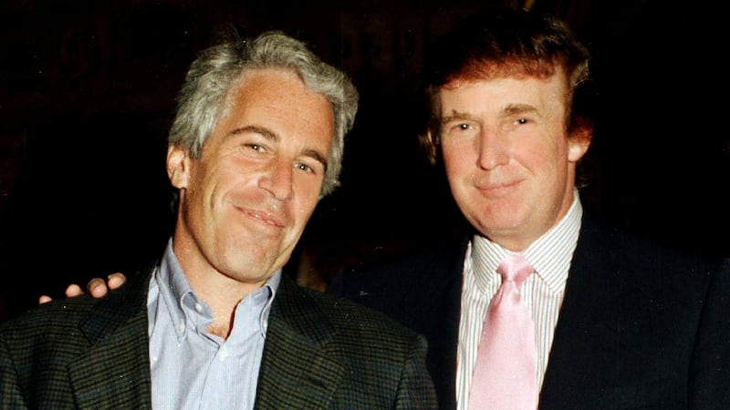 Jeffrey Epstein (left) and Donald Trump in 1997.