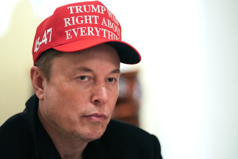 Elon Musk attends a cabinet meeting held by U.S. President Donald Trump at the White House on March 24, 2025 in Washington, DC.