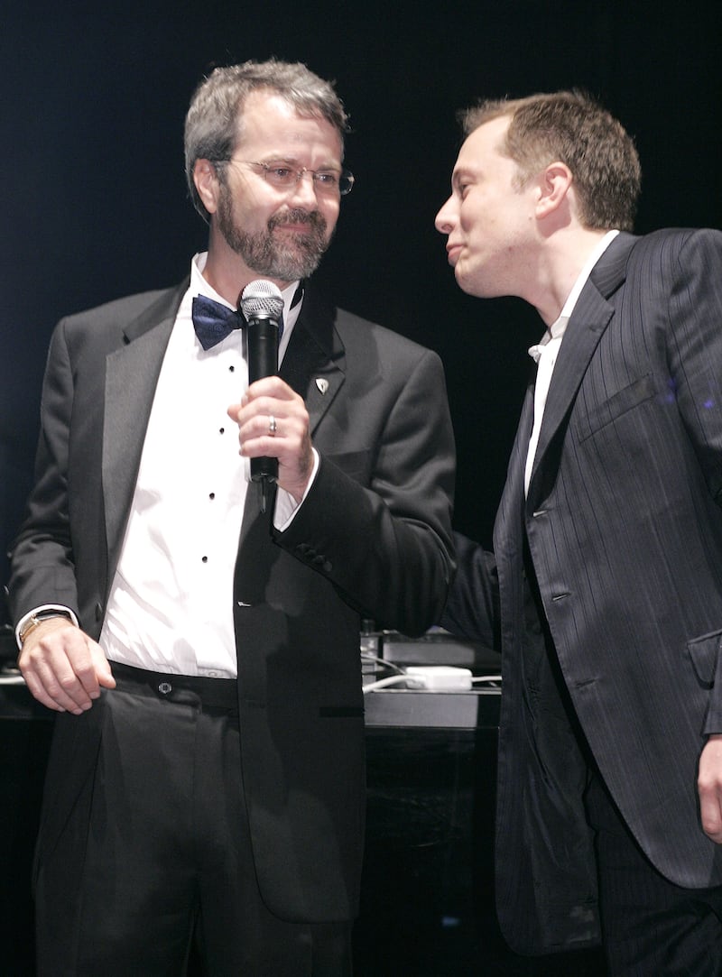 Martin Eberhard, co-founder of Tesla, with Elon Musk, the investor who took over the company.