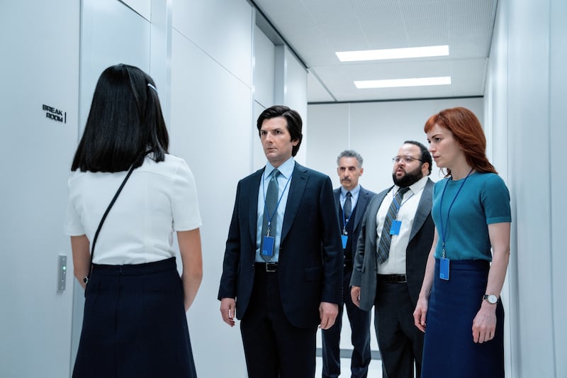 Sarah Bock, Adam Scott, John Turturro, Zach Cherry and Britt Lower