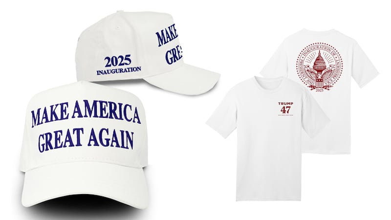 2025 Inauguration MAGA Hat and Trump 47 Inaugural Seal White T-Shirt.