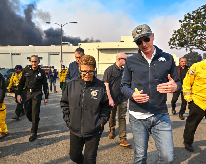 Karen Bass and Gavin Newsom
