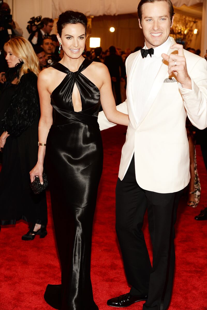 Elizabeth Chambers and Armie Hammer attend the Costume Institute Gala for the "PUNK: Chaos to Couture" exhibition at the Metropolitan Museum of Art on May 6, 2013 in New York.