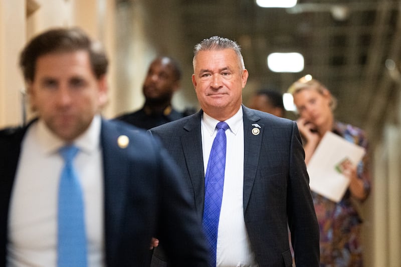 Rep. Don Bacon, R-Neb., arrives for the House Republican Conference caucus meeting in the U.S. Capitol on Tuesday, September 10, 2024.