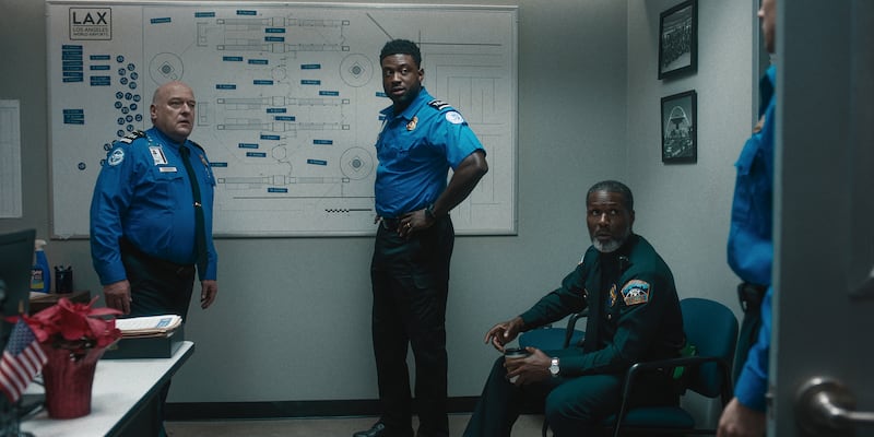 (L-R) Dean Norris, Sinqua Walls, Curtiss Cook, and Taron Egerton.
