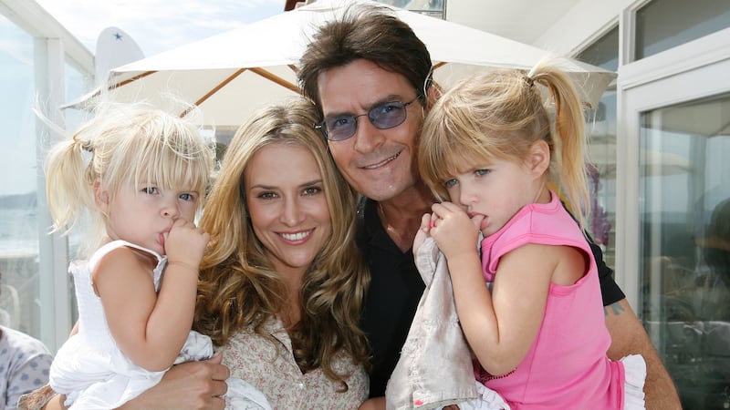 (EXCLUSIVE, Premium Rates Apply) MALIBU, CA - AUGUST 25: Lola Sheen, Actress Brooke Mueller, Actor Charlie Sheen and daughter Sam Sheen attend the French Connection's "Kids connection to benefit The Art Of Elysium" on August 25, 2007 in Malibu, California. ***EXCLUSIVE***
