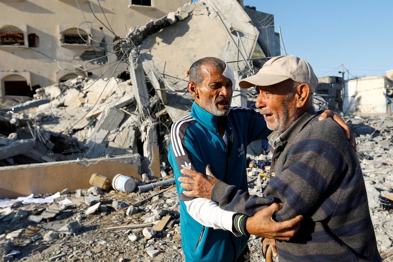 Mohammad Abu Daqa, who survived Israeli strikes that killed eight family members and still searches for three others