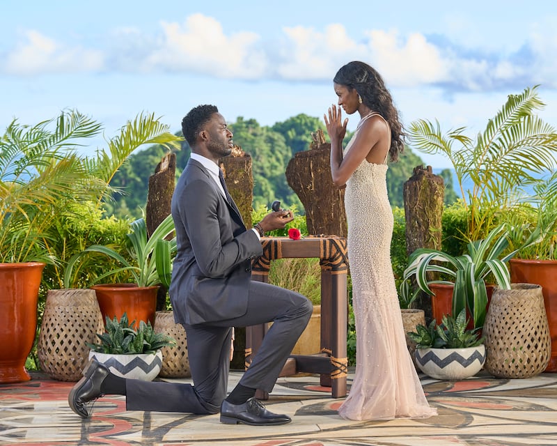 Photo still of Charity Lawson and Dotun in 'The Bachelorette'