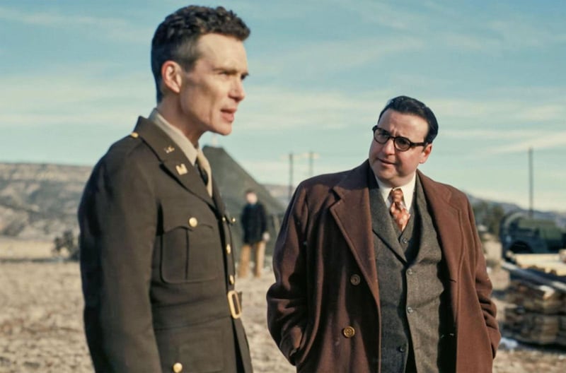Cillian Murphy and David Krumholtz in a still from ‘Oppenheimer’