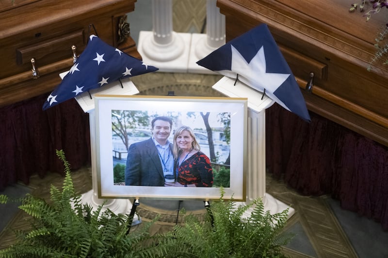 The Minnesota State Capitol opens for the public to pay their respects to Rep. Melissa Hortman, her husband Mark Hortman, and their dog Gilbert who were assassinated by Vance Boelter in Saint Paul, Minnesota on June 27.