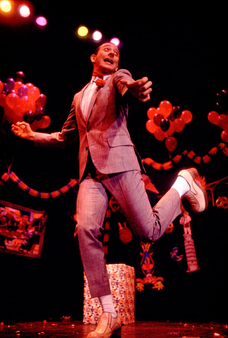 Pee-wee Herman performing at the Park West Inn in Chicago, Illinois, on Oct. 26, 1983.