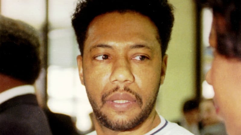 Larry Hoover, Gangster Disciple leader, appears for for an annual parole hearing Aug. 31, 1995.