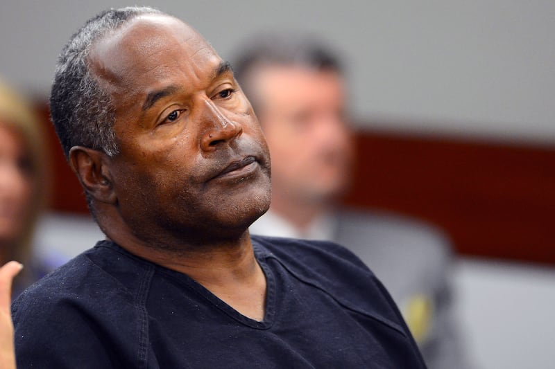 O.J. Simpson attends a 2013 hearing amid his prison sentence for armed robbery and kidnapping
