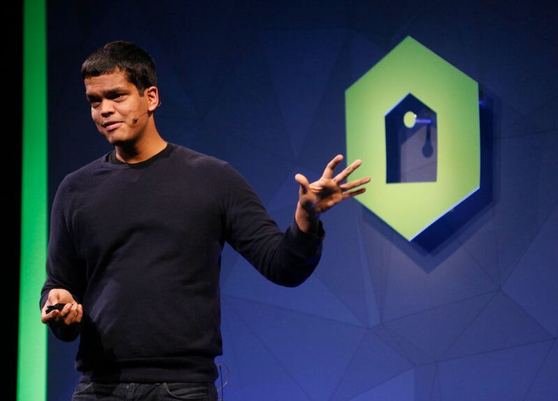 Andreesen Horowitz partner Sriram Krishnan speaks during a developers conference in 2014.