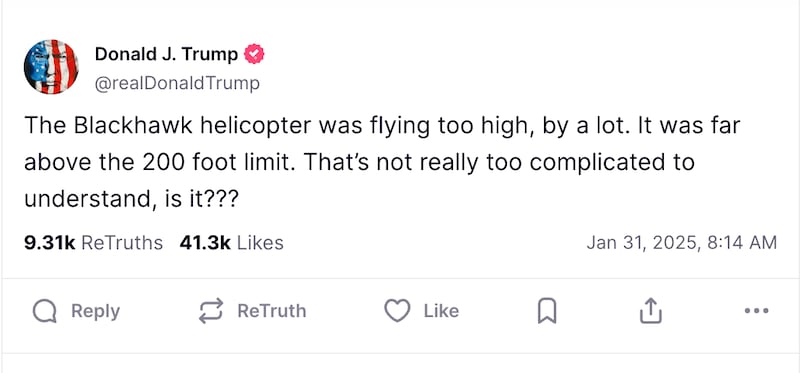 Donald Trump’s Truth Social post.