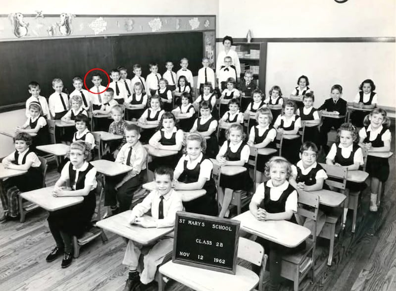 Robert Prevost, the future Pope Leo XIV, in second grade, standing fourth from left in this class photo in 1962, according to a former classmate at St. Mary of the Assumption School on the Far South Side.