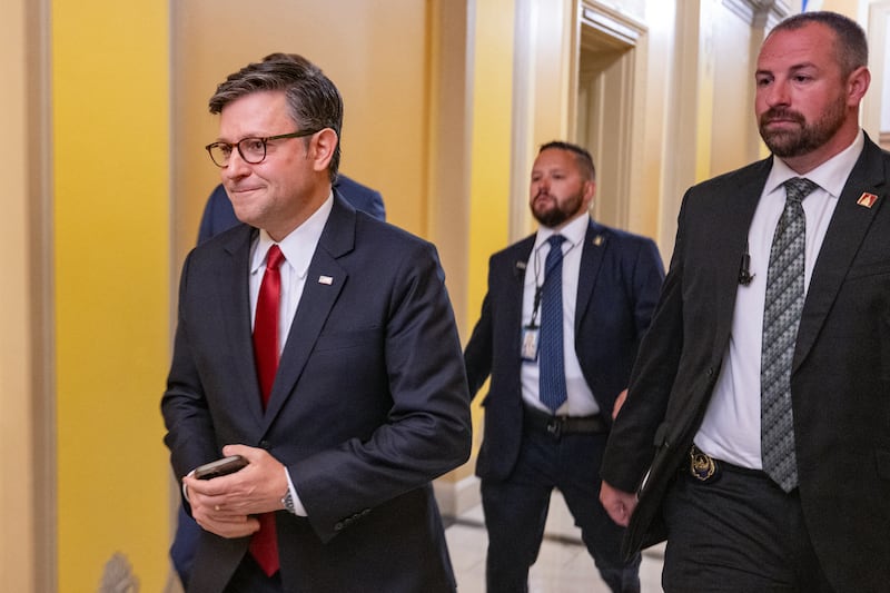 House Speaker Mike Johnson walks through the halls of the US Capitol on July 2 as the House moves forward with President Donald Trump's "big, beautiful" bill after the Senate passed it on Tuesday.