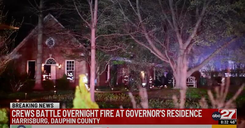 PA Governors Mansion fire.