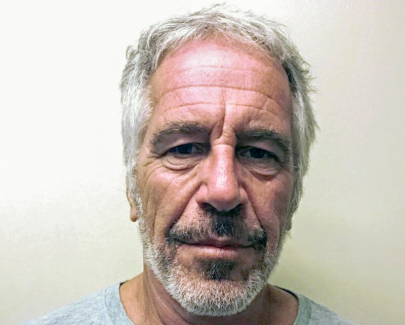 In this handout, the mug shot of Jeffrey Epstein, 2019.
