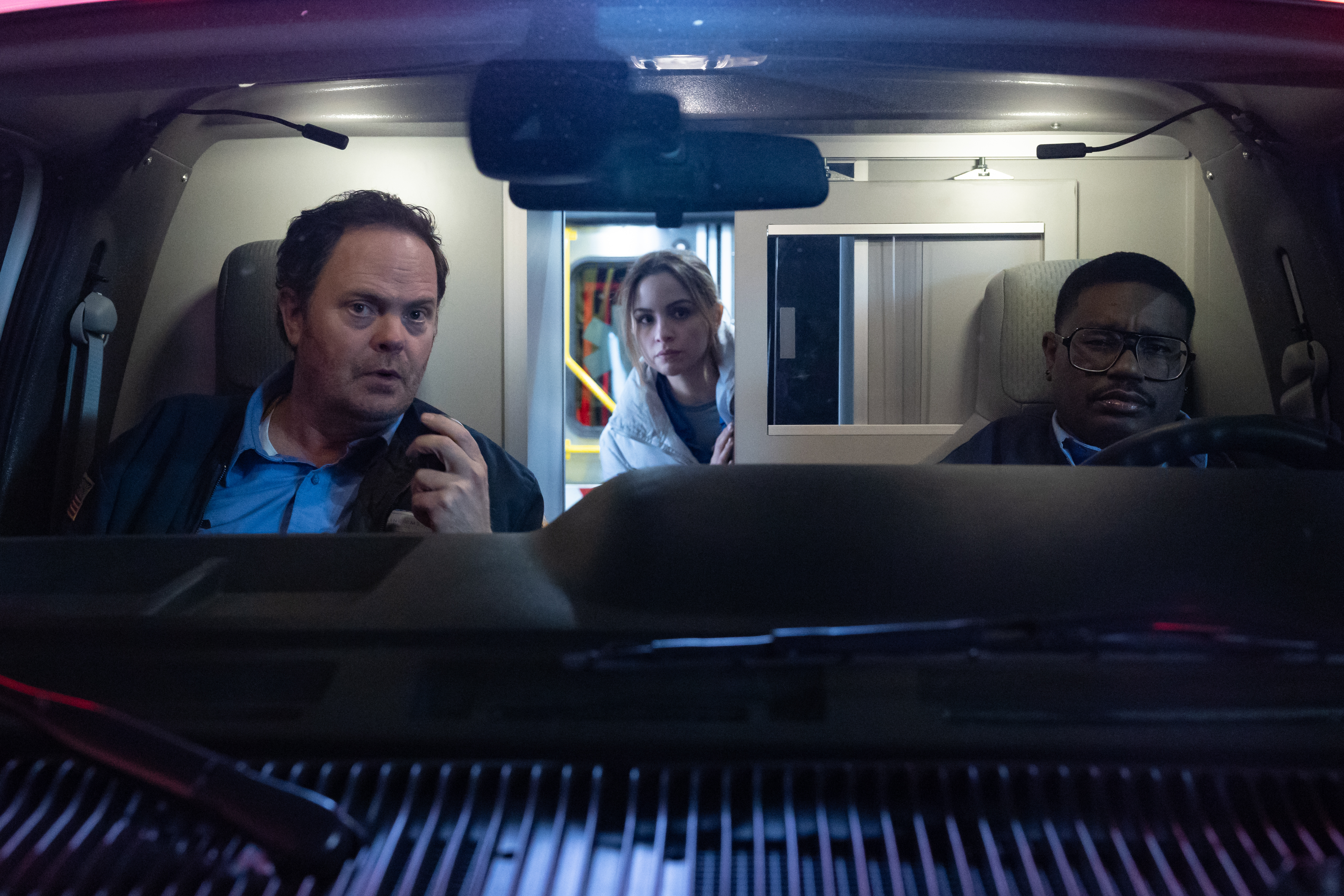 Rainn Wilson as Randy, Aimee Carrero as Jessica, Lil Rel Howery as Mike
