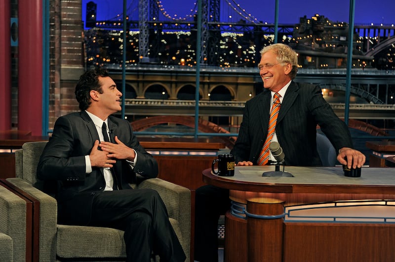 Joaquin Phoenix visits the LATE SHOW with DAVID LETTERMAN