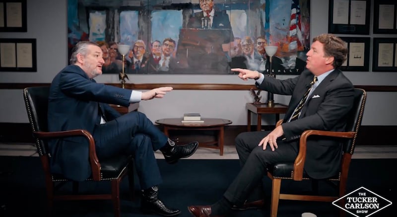 Ted Cruz fights with Tucker Carlson.