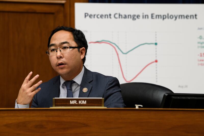 Rep. Andy Kim (D-NJ) participates in a hearing on Capitol Hill.