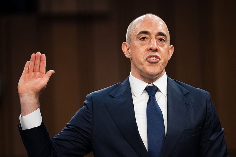 Emil Bove III, nominee
to be United States Circuit Judge for the Third Circuit, is sowrn in before testifying during his confirmation hearing in the Senate Judiciary Committee in the Hart Senate Office Building on Wednessday, June 25, 2025. (Bill Clark/CQ-Roll Call, Inc via Getty Images)