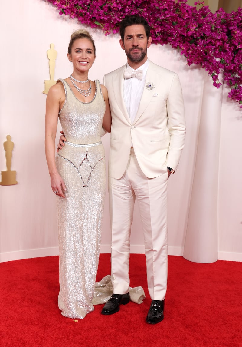 Emily Blunt and John Krasinski at the Oscars