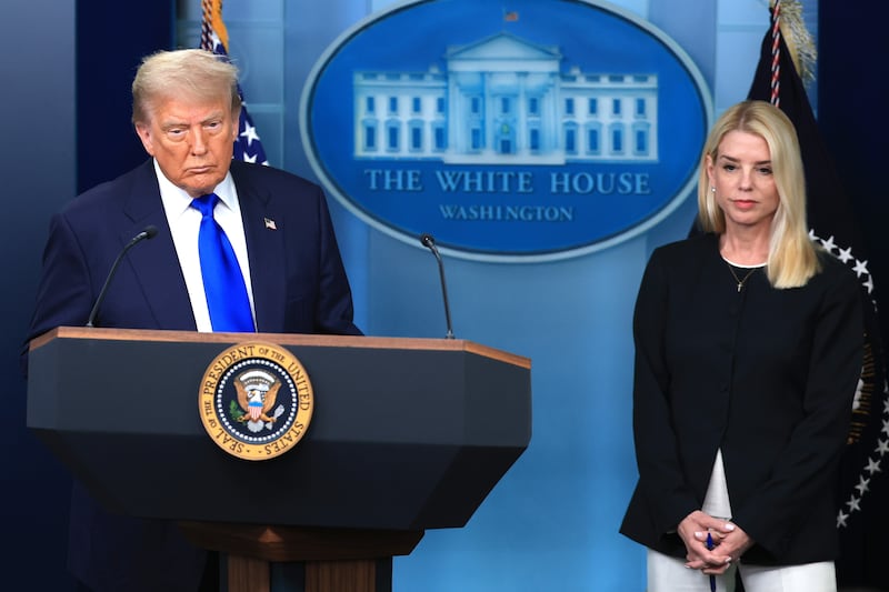 Attorney General Pam Bondi and President Donald Trump
