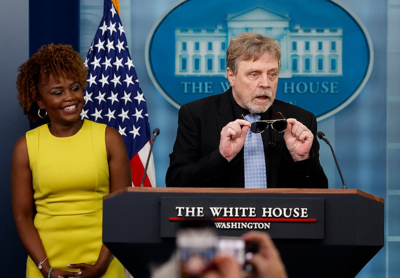 Mark Hamill joins White House Press Secretary Karine Jean-Pierre