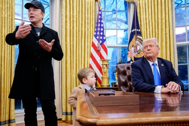WASHINGTON, DC - FEBRUARY 11: U.S. President Donald Trump speaks during an executive order signing in the Oval Office at the White House on February 11, 2025 in Washington, DC. Trump is to sign an executive order implementing the Department of Government Efficiency's (DOGE) "workforce optimization initiative," which, according to Trump, will encourage agencies to limit hiring and reduce the size of the federal government. (Photo by Andrew Harnik/Getty Images)