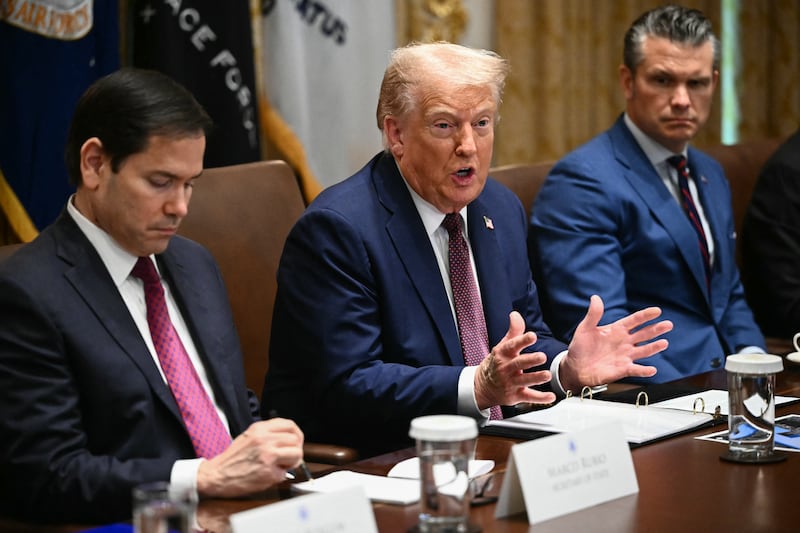 President Donald Trump speaks during a cabinet meeting at the White House in on August 26, 2025.