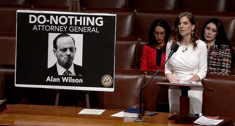 Rep. Nancy Mace during a House floor speech alleges she was videotaped “naked” without her knowledge — an encounter that left her feeling “humiliated” and “violated.”