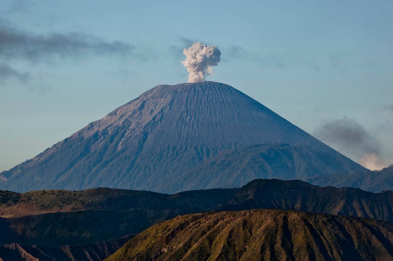 Mount Rinjani is an active volcano and the second-highest in Indonesia.