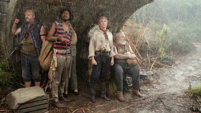 A photo including Matthew Maher, Samba Schutte, Rhys Darby, Kristian Nairn in the HBO show Our Flag Means Death