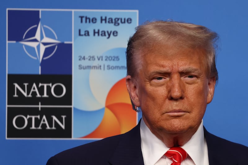 USA President Donald Trump during the NATO Summit in The Hague, Netherlands on June 25, 2025.