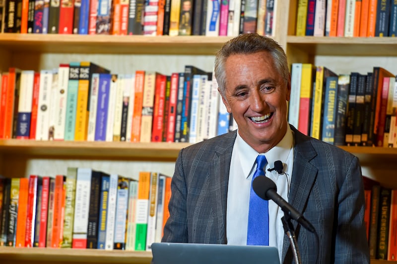 Rick Reilly speaks about his book, Commander in Cheat: How Golf Explains Trump, at Solid State Books on April 3, 2019 in Washington, DC. (Photo by