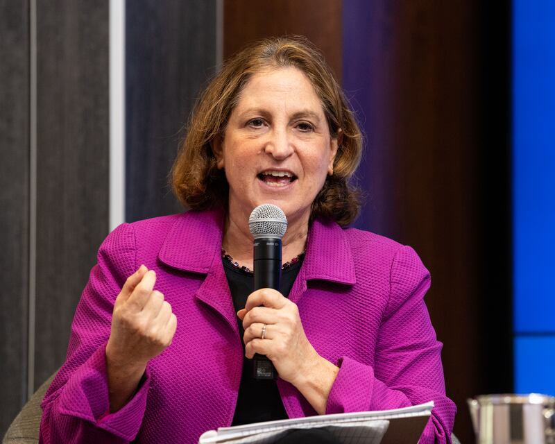 Ruth Marcus photographed on stage in 2018.