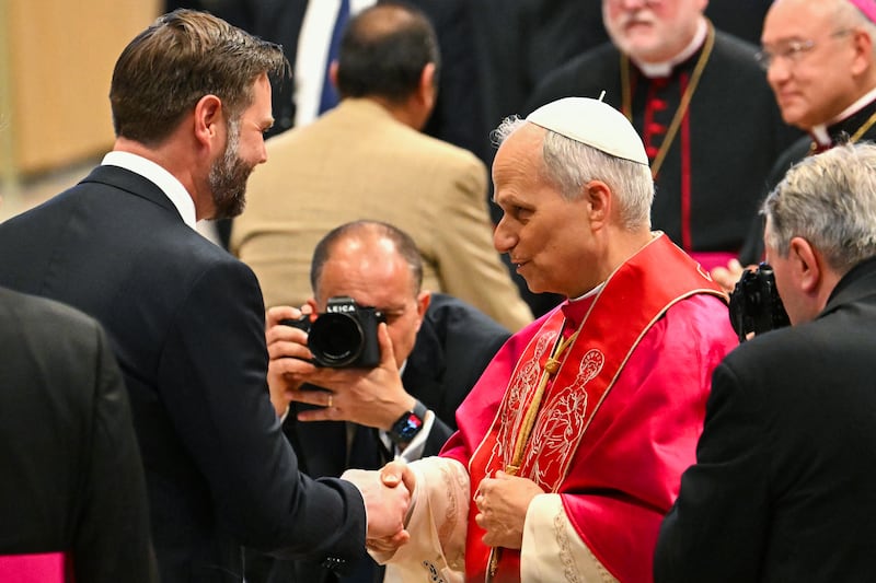 Pope Leo XIV and JD Vance.