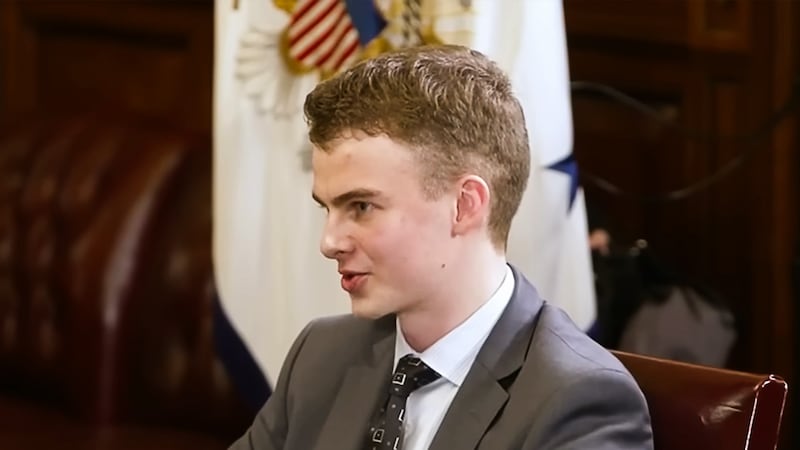 Edward Coristine during a Fox News interview.