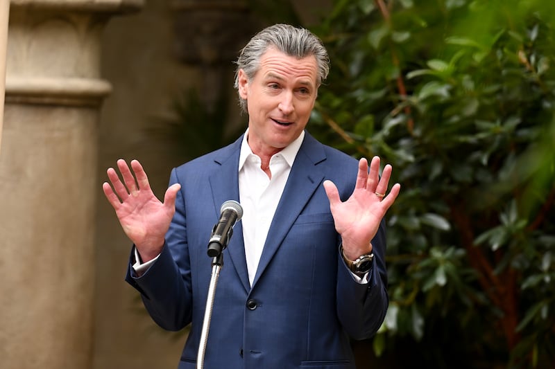 Gavin Newsom at the Vogue World: Hollywood Announcement at Chateau Marmont on March 26, 2025 in West Hollywood, California