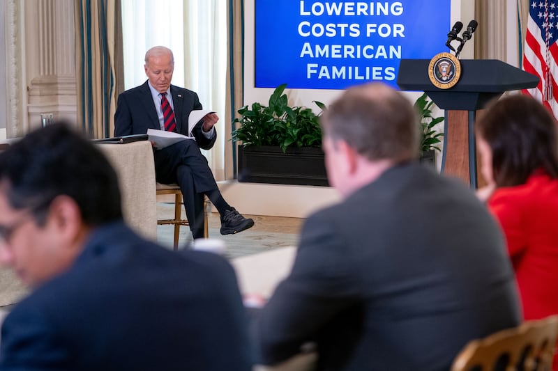 Joe Biden's Hoka close up